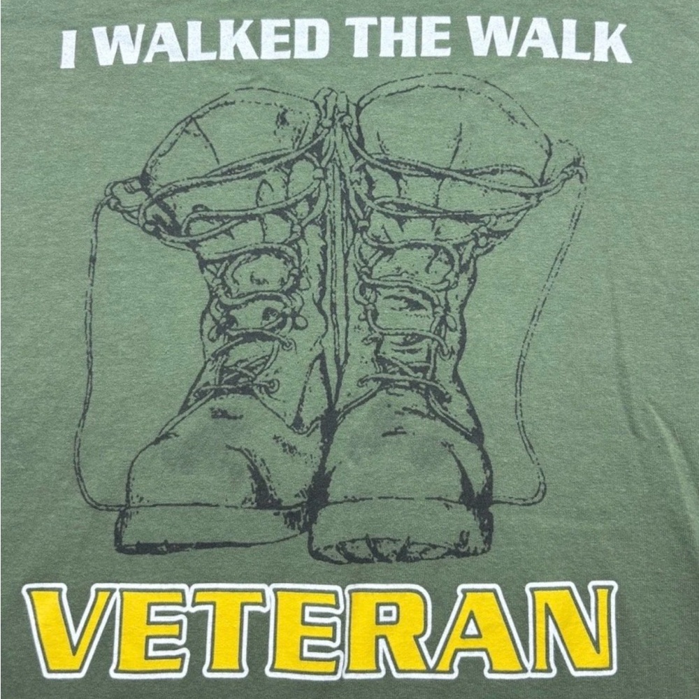 Vintage Look Gildan Veteran Military T Shirt XL Army USA Graphic‎ Green Tee - Picture 6 of 8